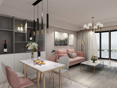 御笔华府现代风格75平米二居室装修案例