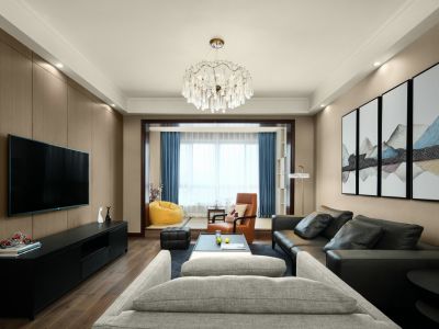 凯景花园简约风格122平米三居室装修案例