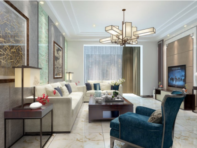 中海紫御观邸现代风格156平米四居室装修案例