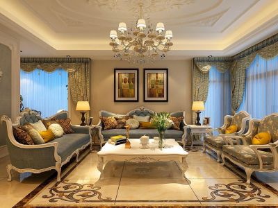 融创维多利亚湾新古典风格113平米三居室装修案例