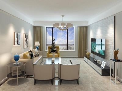 泰华花园现代风格96平米三居室装修案例