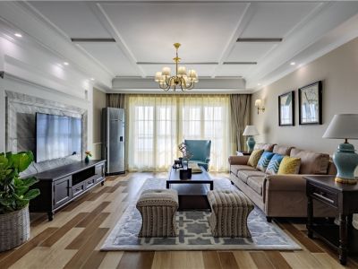 碧海花园美式风格128平米三居室装修案例