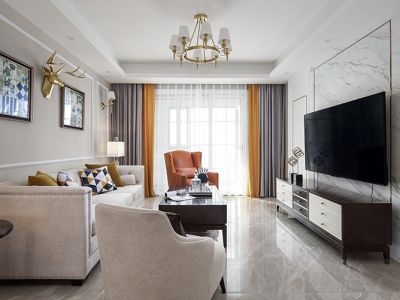 莲湖广场108平现代美式风格案例