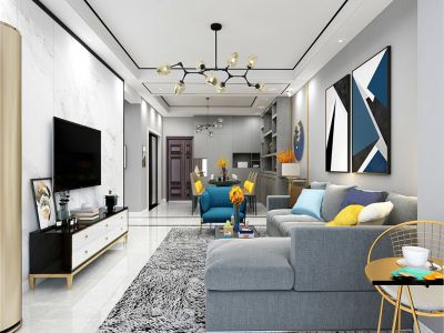 新桥花园现代风格136平米三居室装修案例