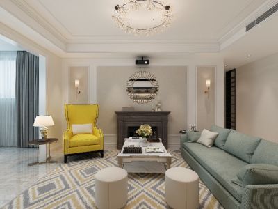 星汇湾三居117平美式风格装修案例