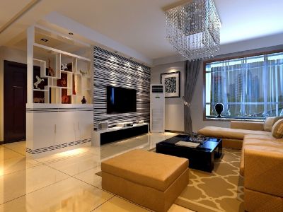 美林春天三居88平现代简约风格装修案例