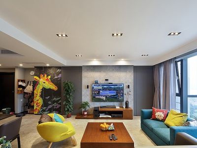 美泉悦府现代简约风格95平米装修案例