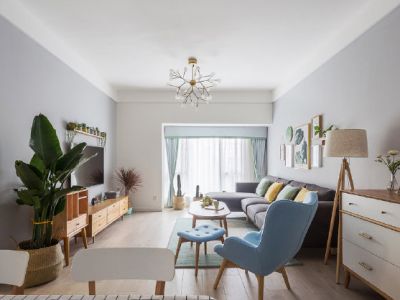 远洋万和四季北欧风格114平米三居室装修案例