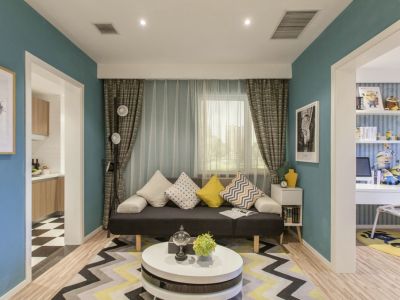 帝璟东方二居82平简约风格装修案例