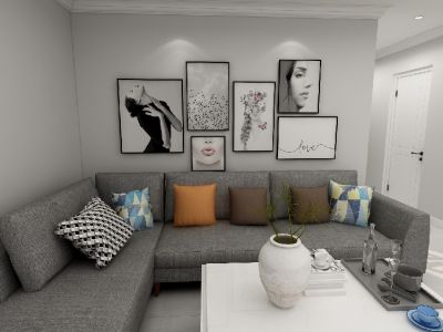 天竹元谷现代风格82平米二居室装修案例