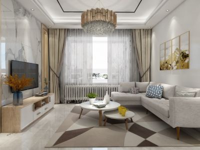 五河苑一期现代风格106平米三居室装修案例