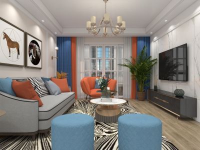 新都会花园现代风格126平米三居室装修案例