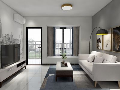 中南君悦府简约风格104平米三居室装修案例