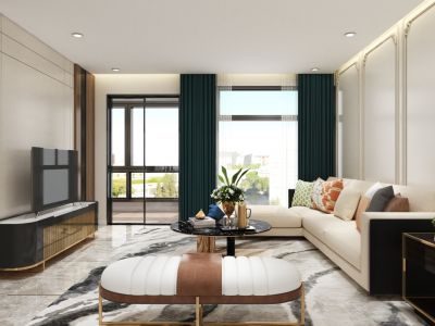 东鼎家园现代风格137平米三居室装修案例