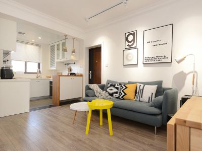 银杏苑北欧风格96平米二居室装修案例