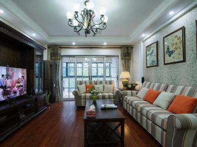 五里新村美式风格120平米三居室装修案例