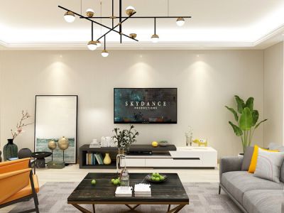 隆鑫天雨方三居112平现代简约风格装修案例