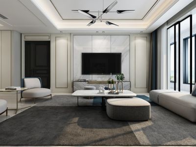 恒大新城四居128平现代轻奢风格装修案例