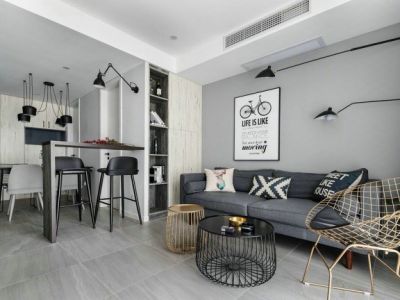 兰州碧桂园三期文璟城88平米北欧风格装修案例