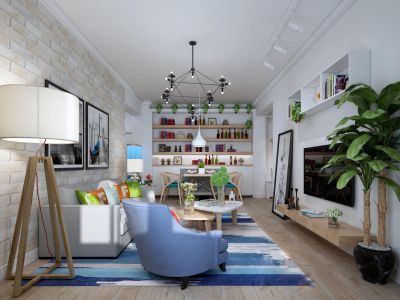 紫云名都96平米简约风格装修案例