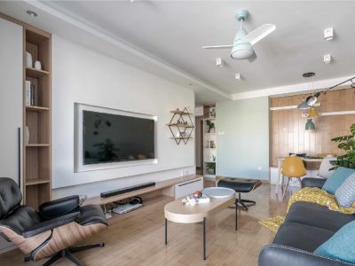 旭辉公元大观北欧风格94平米三居室装修效果图案例