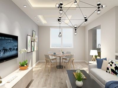 高陵区城市蓝湾75平米二居现代风格