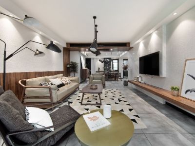 雁南栖现代风格80平米二居室装修案例