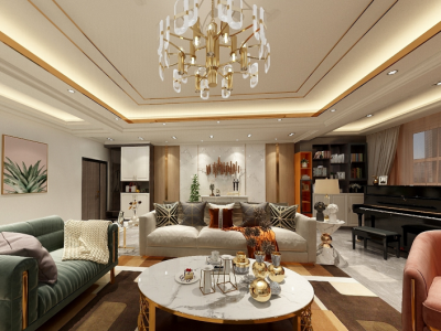 中粮武侯瑞府120平米新中式风格装修案例
