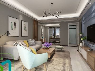 奕明阳光城120平米现代简约四居室装修案例