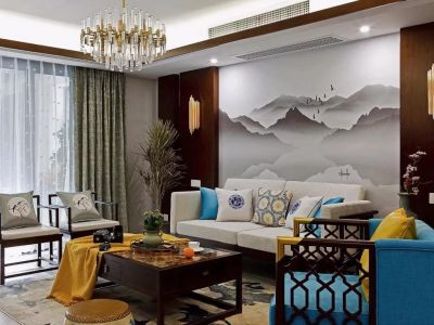 融景城锦峰三居113平新中式风格装修案例