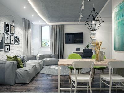 富力十号北欧风格96平米二居室装修案例