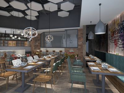 餐厅现代风格240平米装修案例