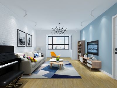 紫御华府北欧风格95平米三居室装修案例