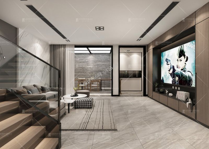 别墅280平简约风格客厅设计图欣赏