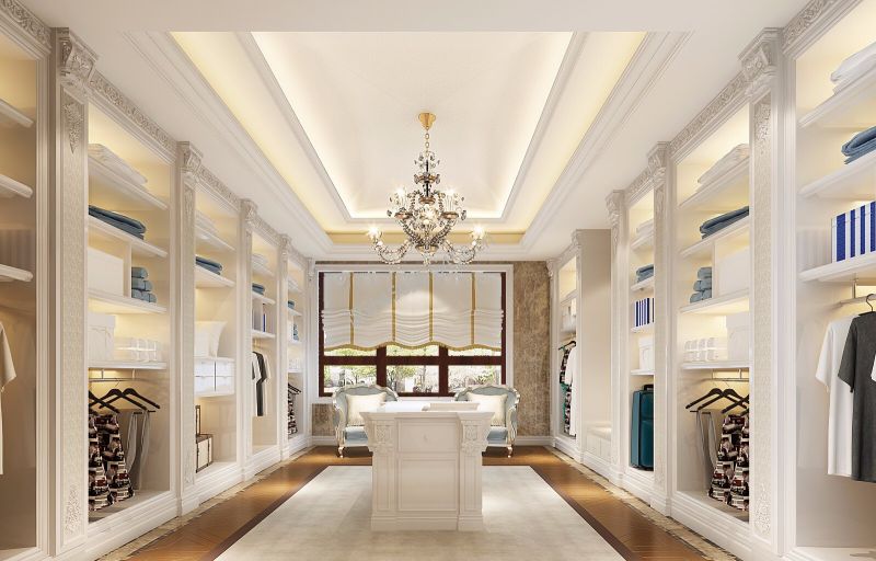 别墅255平欧式风格衣帽间设计图欣赏