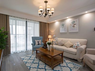 碧桂园悦江山美式108平米三室两厅装修案例