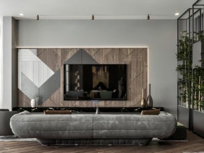 诸暨未来城现代轻奢风格装修设计效果图案例