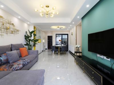 凤凰花园108三居室现代风格装修案例