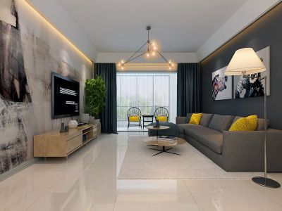 融科玖玖世家现代风格125平米三居室装修案例