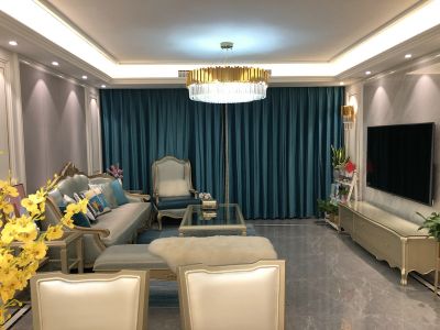 滕州人和天地180平方美式轻奢风格装修实景效果-滕州原柳娜