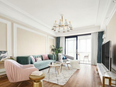 港隆苑美式风格101平米三居室装修案例