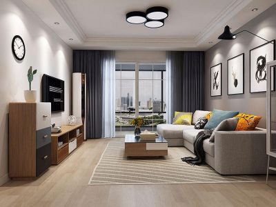 广安苑小区现代风格94平米二居室装修案例