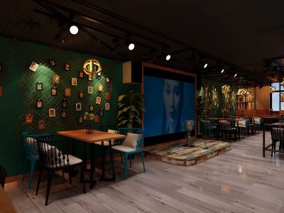 工业风格餐饮小吃店装修案例