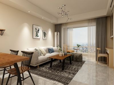 水岸御园88㎡现代风格二居室装修案例