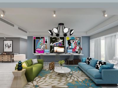 慧忠北里现代风格110平米三居室装修案例