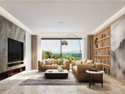 财富公馆现代风格138平米三居室装修案例