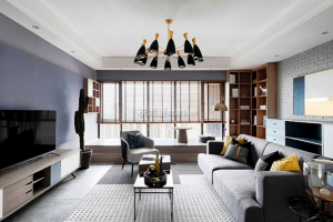 【南充德艺家装饰】蓝光·星悦半岛简约风格94平米装修效果图案例