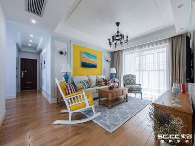 金茂湾美式风格136平米三居室装修案例