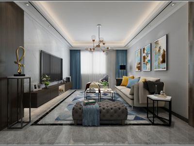 瑞士花园现代风格130平米三居室装修案例