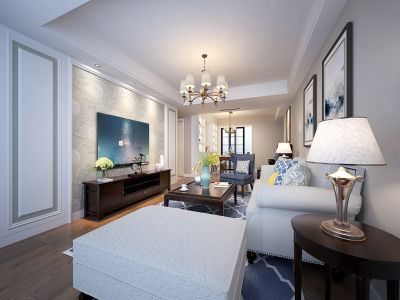 美林小镇美式风格112平米三居室装修案例